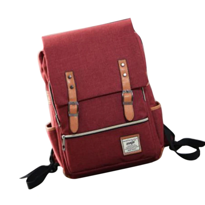 Fashion Laptop Backpack Women Bags Men Travel vacancy Backpacks Retro Casual Bag School Bags For Teenager - Цвет: wine red