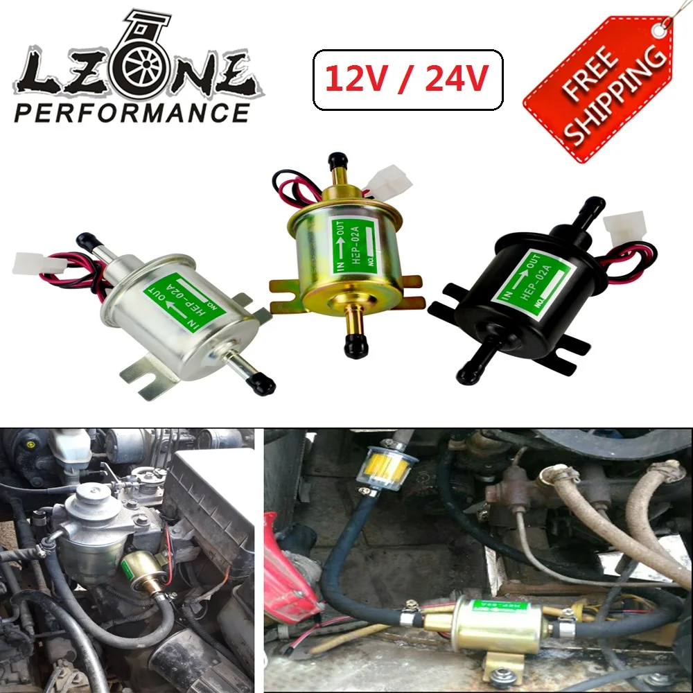 

FREE SHIP - 12V /24V Electric Fuel Pump Low Pressure Bolt Fixing Wire Diesel Petrol HEP-02A For Car Carburetor Motorcycle ATV