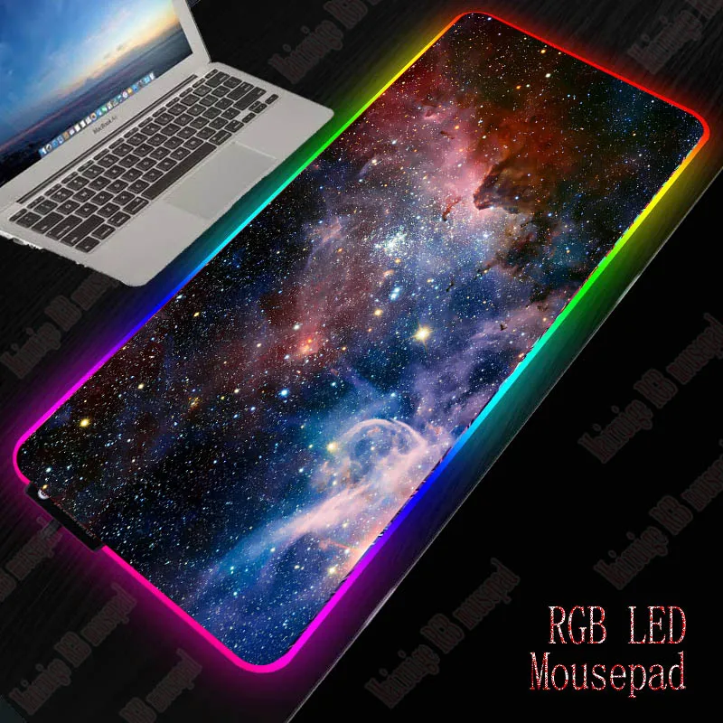 Большой игровой Звездный коврик для мыши XGZ Nebula RGB светодиодный компьютерный