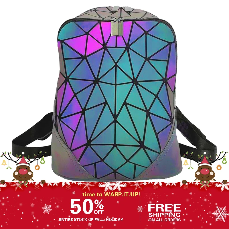 

Luminous diamond pattern Geometric Backpack Bags for Woman 2019 Lady Daily Bag
