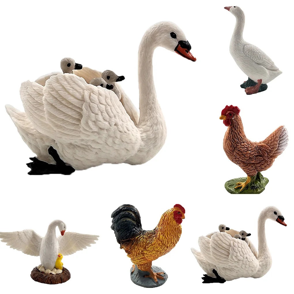 

Lifelike Cute Chicken Duck Goose Model Kids Children PVC Plastic Biological Toy Home Decoration Gift