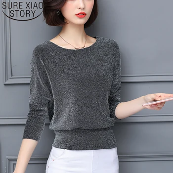 

Glitter Shirt Tops Fashion Elegant Shiny Sequin Blouse Tunic Women Blouses Red Black Shine Women's Blouses Plus Size New 7979 50