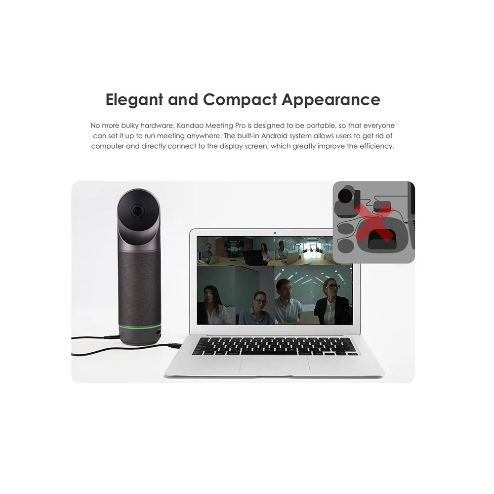 Kandao Meeting Pro Conference Camera with mini Directional Mics 360 Video Came Support Dingtalk/Skype/Zoom for Business Webcam