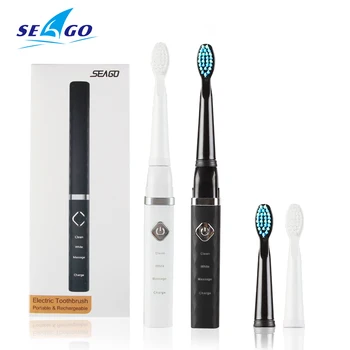 

SEAGO Electric Toothbrush USB Rechargeable Adult Sonic Teeth Brush Waterproof With 3 Brush Head Whitening Healthy Gift