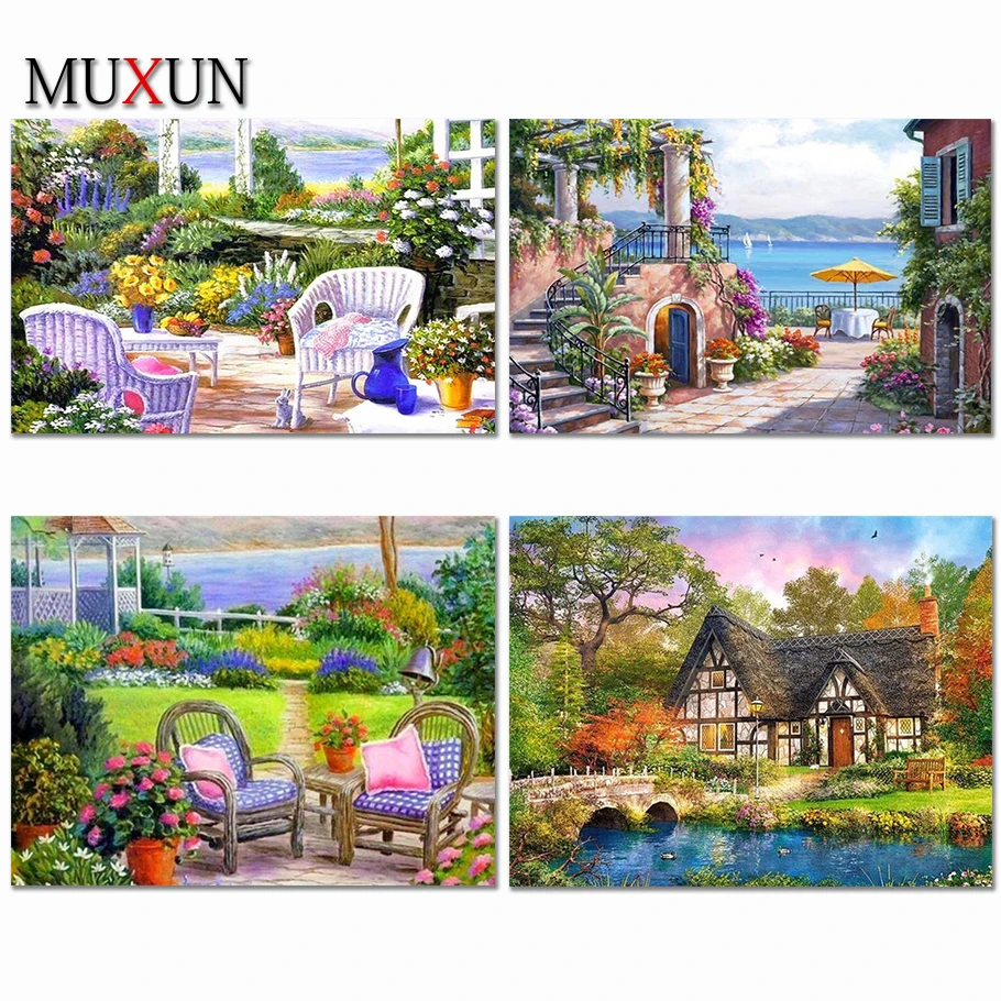 

5D Diy Villa Special Shaped Diamond Painting Landscape Seaside Full Diamond Embroidery Landscape Diamond Mosaic Gift Decor Er052