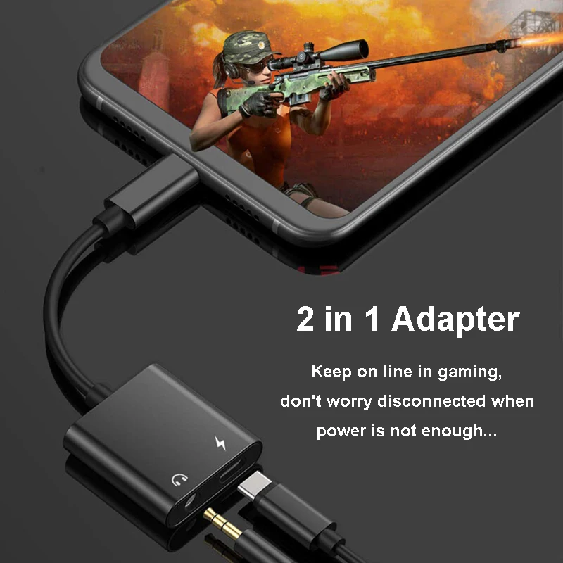 Type C Aux Audio Cable Adapter USB C to 3 5mm Headphone Jack PD Fast Charger Adapter For Google Pixel 2 Essential