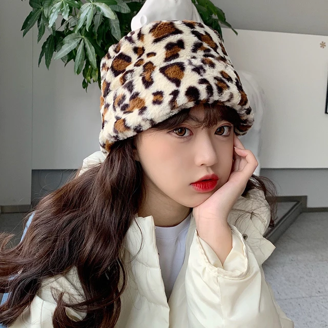 Faux Fur Winter Hats For Women Black White Cow Print Bucket Hat Men Panama  Fisherman Caps Gorras Soft Velvet Furry Fisherman Cap - AliExpress