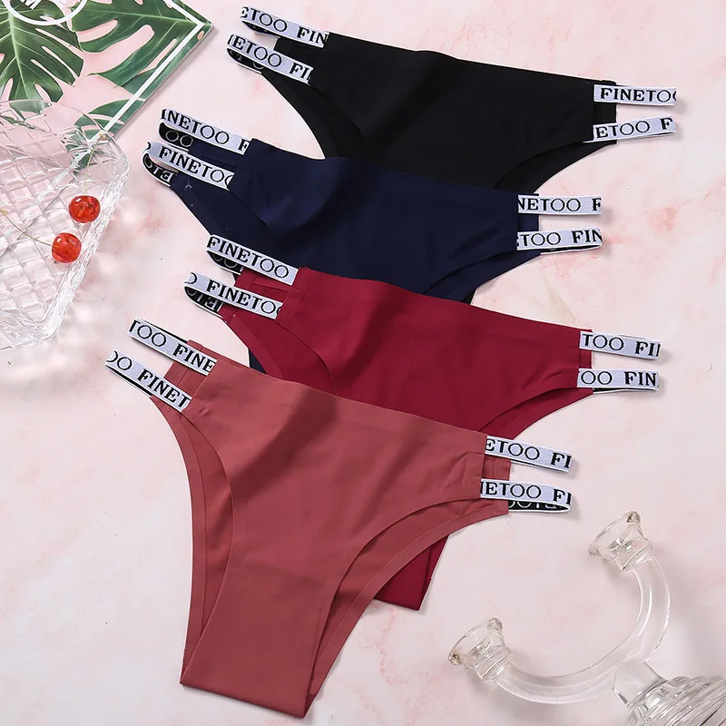 1/2pcs Thong Panties Sexy Seamless Underwear Female Underpants Women's Pantys  Side Strap Low Waist Briefs Finetoo Brand Lingerie - Panties - AliExpress