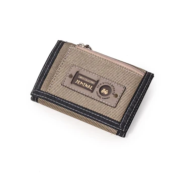 

New Arrival Simple Style Men's Canvas Wallet Short Casual Men Wallets Zipper Coin Male Purse Card Holder For Teenager Men