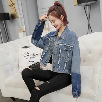

Vintage Short Jean Jacket Woman Spring Autumn Long Sleeves Slim Denim Jacket Womens Jackets Coats 2020 Veste En Jean Femme