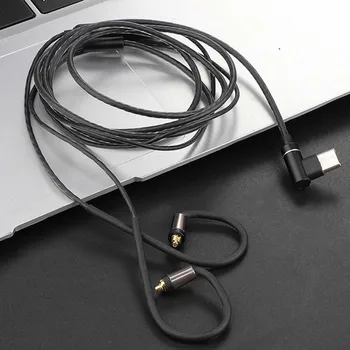

L-Bend USB Type C to MMCX Aux Cable with MIC Control for Shure SE215 SE535 SE846 UE900 Sony XBA-A3 Headphones Headset