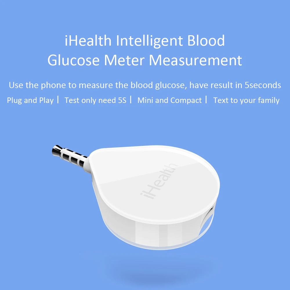 Ihealth Diabetes Detection Blood Glucose Meter Sugar Glucose Test Meter Kit+25pcs Test Strips Lancets Blood Collecting Needles