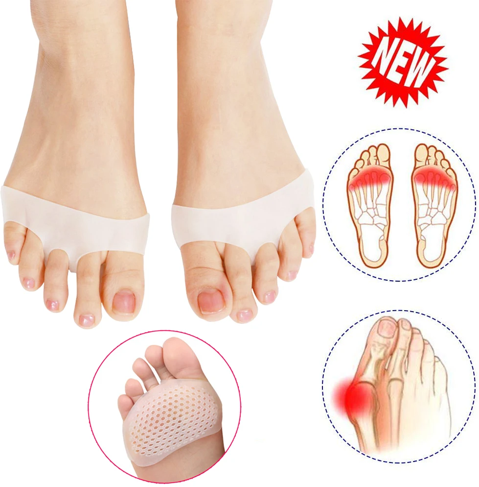 

2pcs Set Toe Supports Protector Silicone Bunion Thumb Valgus Protector Beehive Forefeet Sleeve Cushions Feet Pain Relief A35
