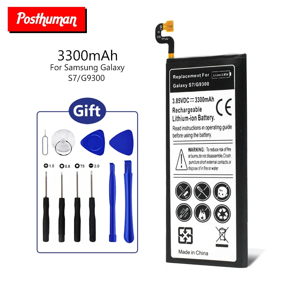 3.85V 3300mAh Lipo phone Battery For Samsung Galaxy S7 G9300 G930 G930F With Tools SM-G930 SM-G9300 SM-G9308 Lithium battery | Мобильные