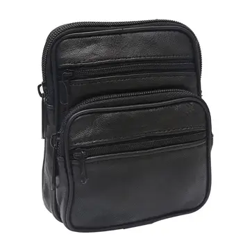 

Outdoor Waterproof Mobile Phone Belt Bag Vintage Sheep Leather Men Waist Pack