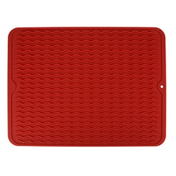 

Multifunctional Silicone Mat Cup Pad Diy Kitchen Waterproof Heat Mat Coaster Tableware Placemat Table Mat for Drying Dishes Red