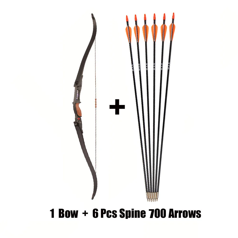1 Bow and 6 Arrow CS игровой лук 56 дюймов изогнутый лук с безвредным наконечником стрелы и набор стрел для стрельбы из лука на открытом воздухе Охота Стрельба игра - Цвет: 1 Bow and 6 Arrow