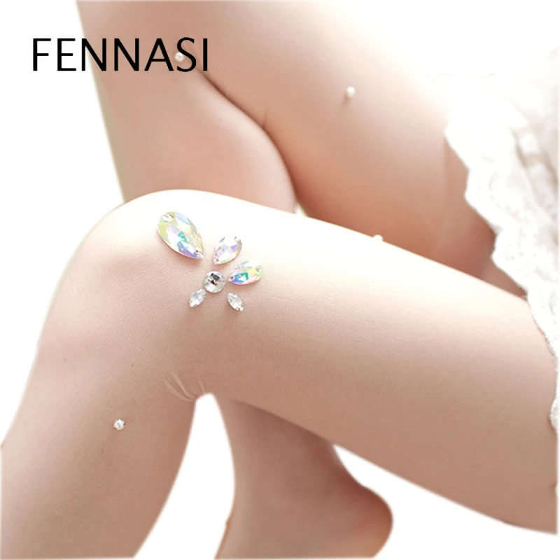 FENNASI, новинка, модные сексуальные колготки, стразы, для девушек, эротические колготки, удобные, мягкие, блестящие, колготки для женщин, фантазия, для женщин, Harajuku