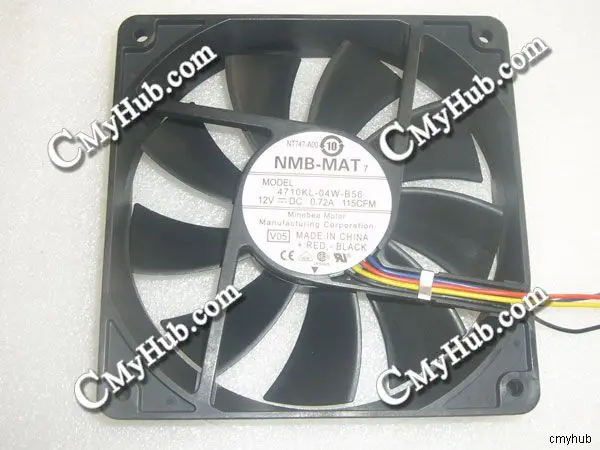Для Dell CN-0NT747 NMB-MAT 4710KL-04W-B56 115CFM V05 DC12V 0.72A 4Pin 4 провода Вентилятор охлаждения