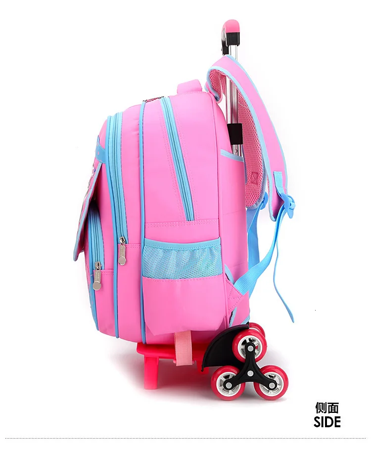 Trolley Children School Bags Removable school Backpack set Wheel School Bag Grils cartoon Kids backpack princess Schoolbags kids