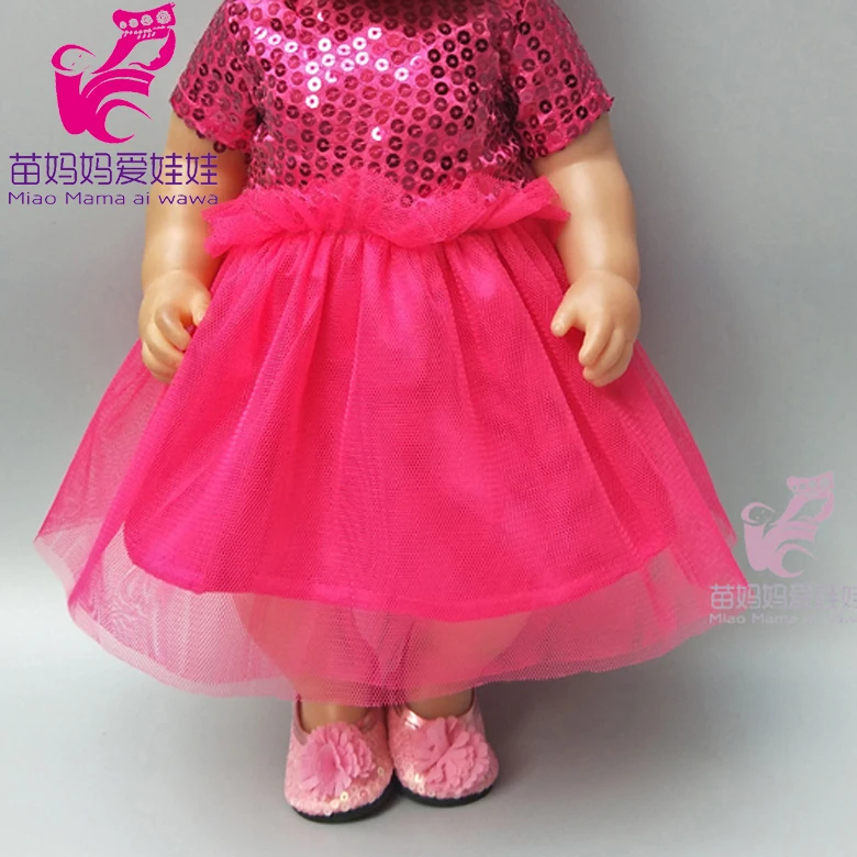 Комплект кукольного платья для 43 см, кружевное платье принцессы с блестками, комплект для девочек 18 дюймов, кукольный комплект одежды для девочек, подарок