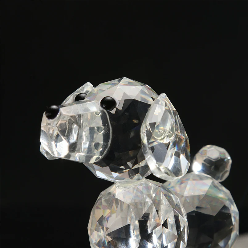 Crystal cute dog figurine collection glass ornament statue animal collectible crystal dog figurine holiday gift decoration 30D13 (4)