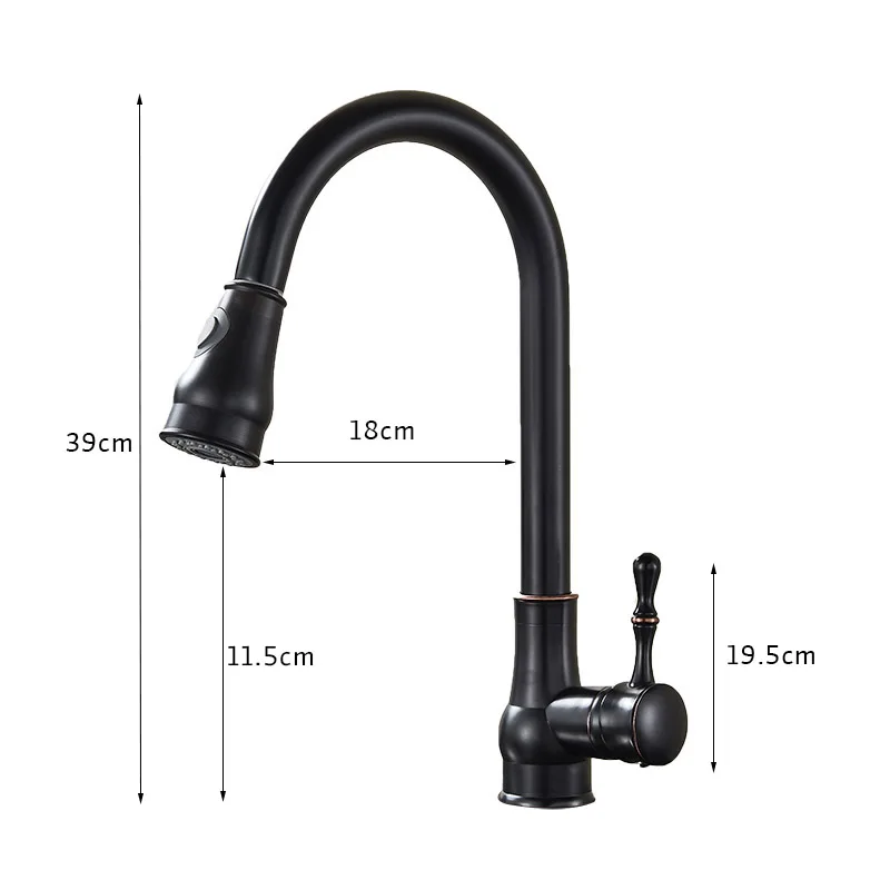 Kitchen Faucet Brass Black Bronze Chrome Nickel Brushed Gold High Arch Kitchen Sink Faucet Pull Out Rotation Spray Mixer Tap Kitchen Faucets Aliexpress