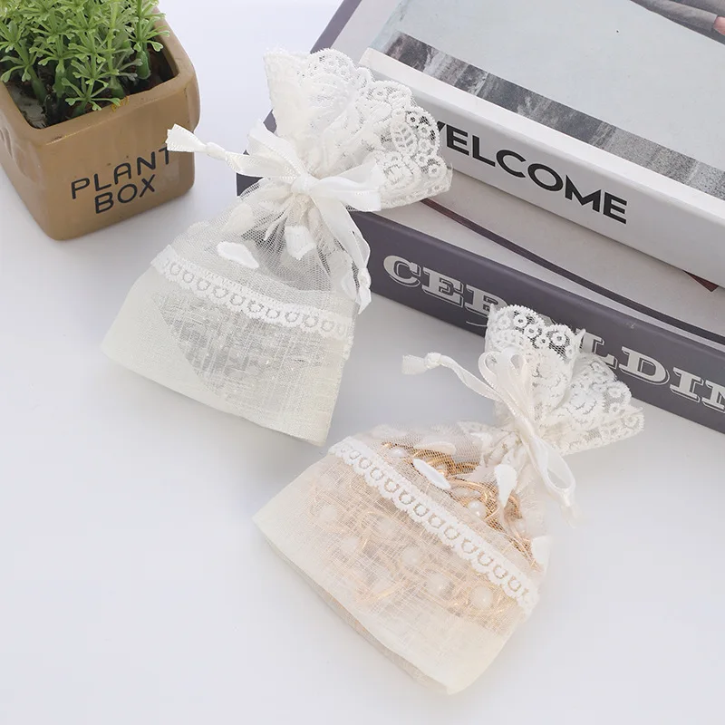 

Кружевная сумка на шнурке в виде Розы, 10 х14 см, 50/100 шт.