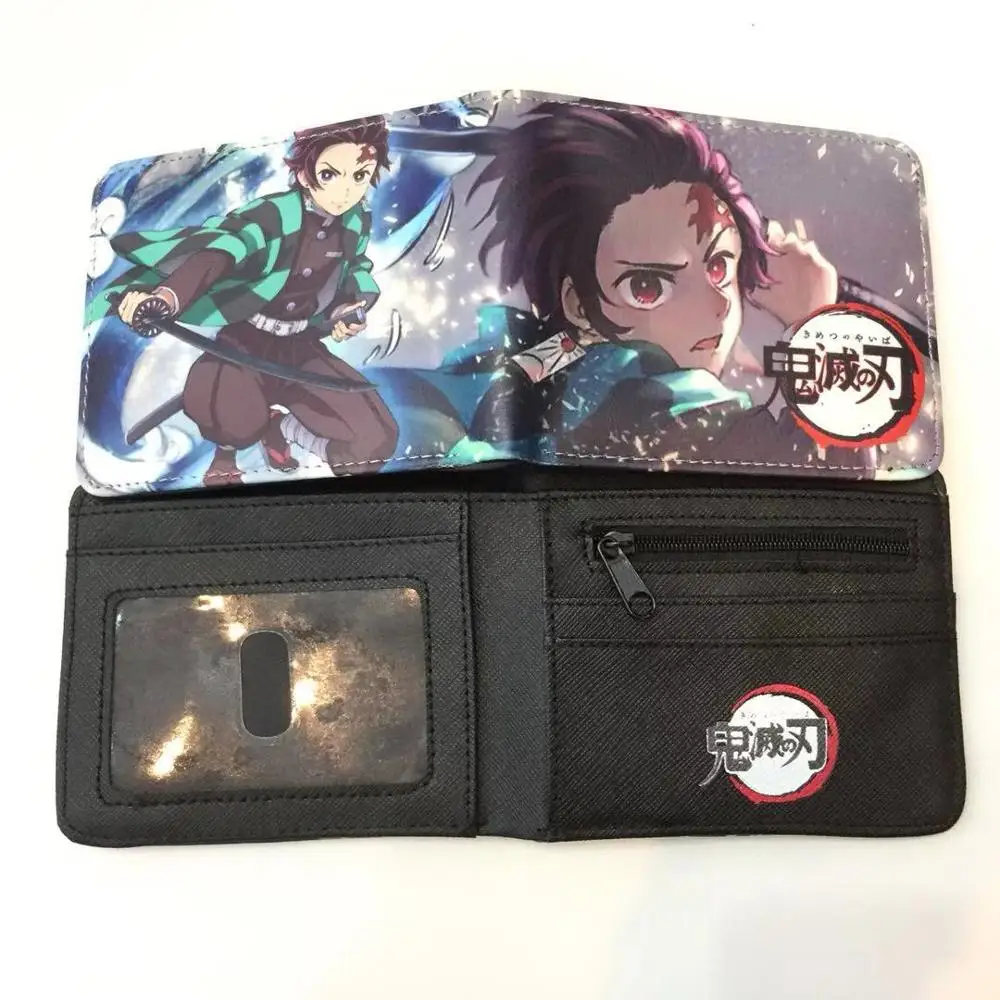 24 Аниме Bifold кошелек Demon Slayer: Kimetsu no Yaiba портмоне на молнии фото держатель для карт посылка Studend кошельки с персонажами мультфильмов - Цвет: 24