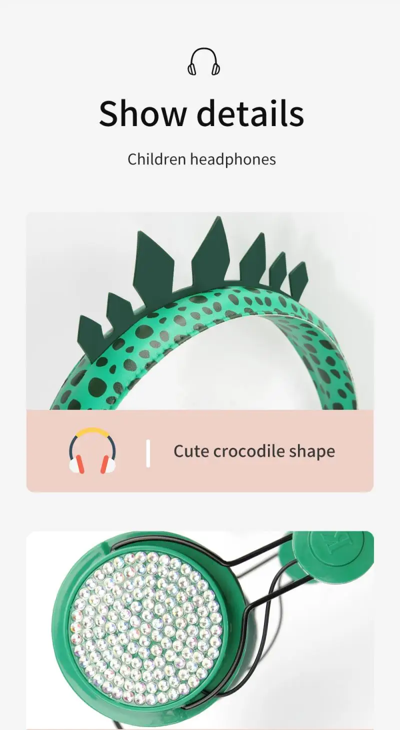 Quente 3.5mm dinossauro com fio fones de