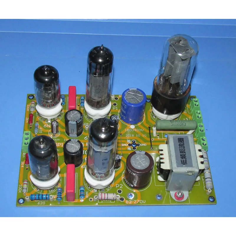 

6N1 SRPP + 6P14 single-ended Class A tube amplifier finished board, 5Z2P tube rectifier, power 3W + 3W, dual channel design