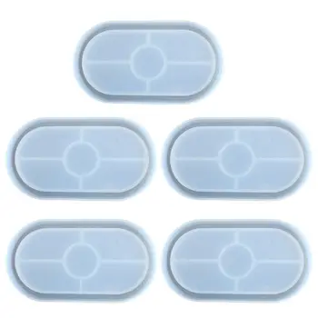 

5Pcs DIY Ashtray Silicone Mold Oval Epoxy Resin Casting Coaster Molds Art Tools R2LE