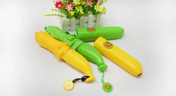 Cute Child Banana Umbrella Factory Wholesale Creative Portable Pencil Folding Umbrella Umbrellas for Children Gift Ideas