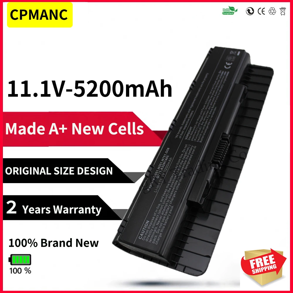 CPMANC 6 элементов A32N1405 Новый аккумулятор для ASUS ROG N551 G551 G771 G771JK G551J G551JK G551JM G551JW Series |