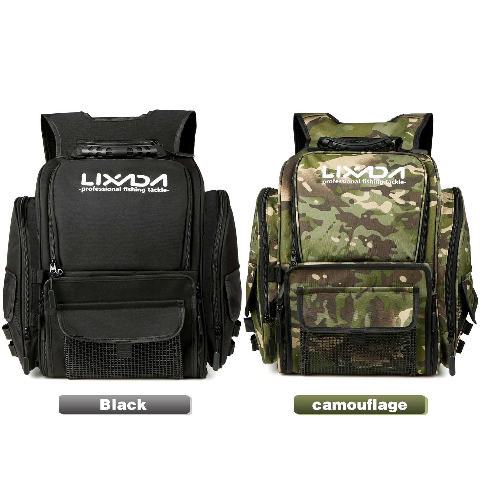 Lixada Fishing Tackle Bag Backpack Fishing-Lures Bait Box Storage Bag with  4 Fishing Tackle Boxes