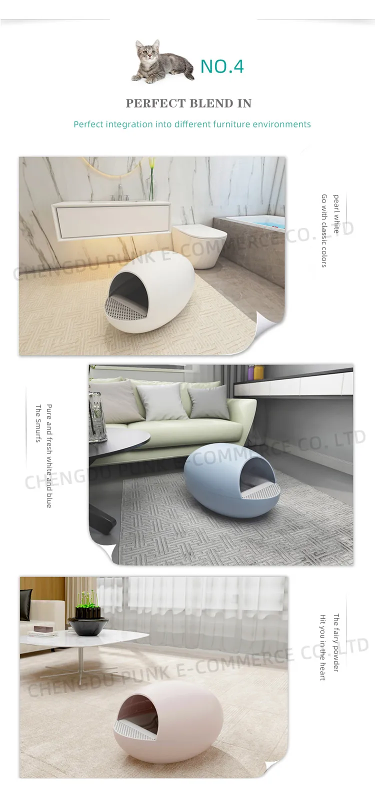 Automatic Cat Litter Box Big Smart Selfcleaning Cat Toilet Egg Type