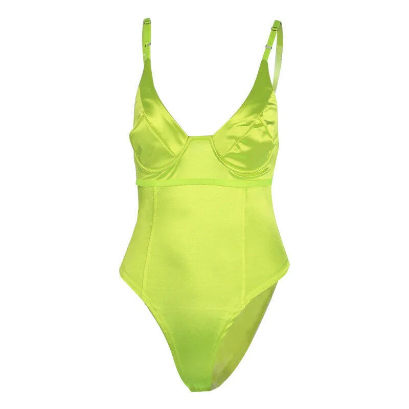 Women Fancy sexy summer fashion rompers Outfits Solid bodysuits Leotard Top Blouse Sleeveless Deep V Jumpsuit Club Streetwear