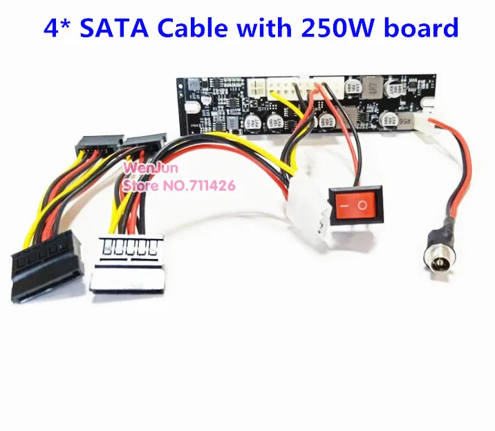 Disco Rígido Alimentação Board Cabo do Interruptor de Alimentação para pc Server Placa de Alimentação Independente Sata dc 12v 250w para 10-port 2.5 3.5 Hdd - Imagem 6
