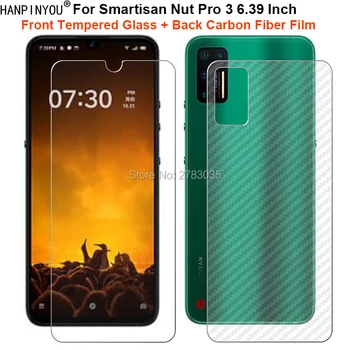 Перейти на Алиэкспресс и купить Для Smartisan Nut Pro 3 Pro3 6,39 дюйм1 комплект = мягкая задняя пленка из углеродного волокна + ультратонкая Защитная пленка для переднего экрана из закален...
