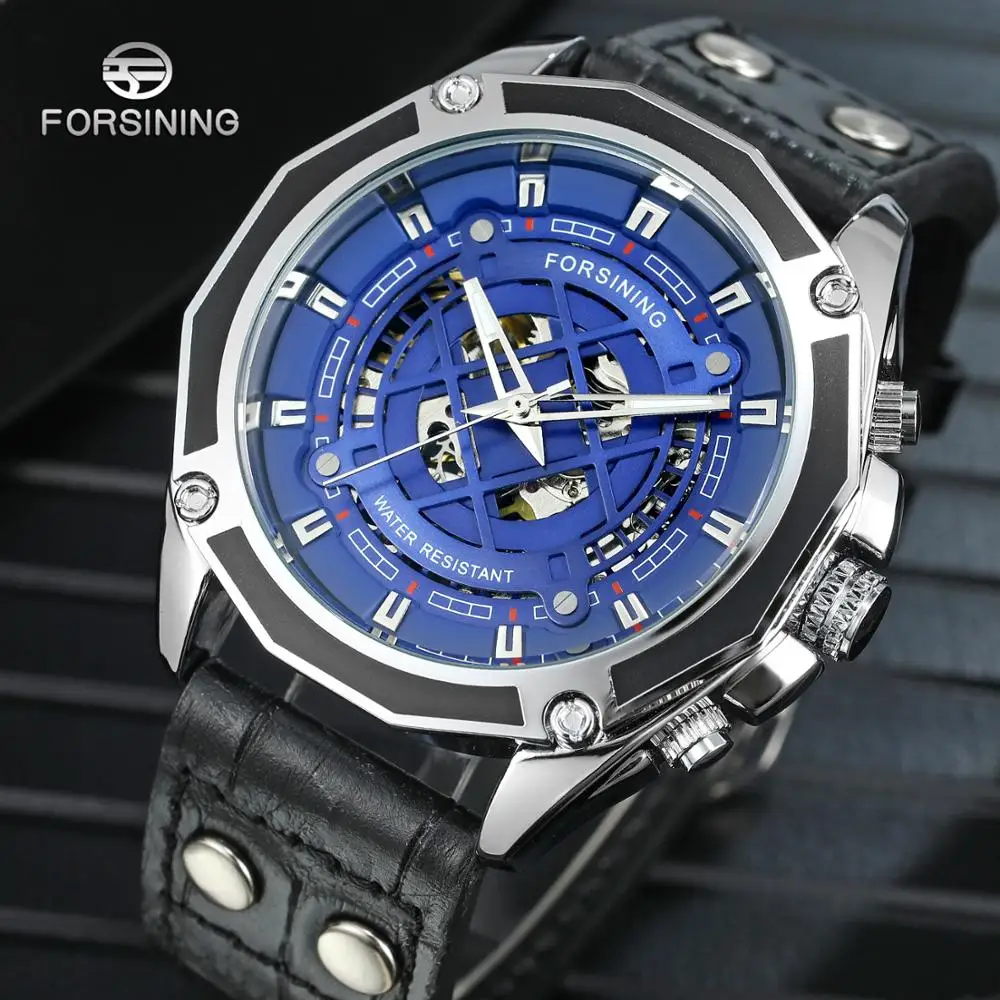 

Forsining Mens Fashion Design 2019 NEW Ocean 3D Skeleton Design Genuine Leather Belt Men Watch Top Automatic Wrist Watch Clock