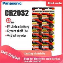 10pcs Original Panasonic cr2032 cr 2032 3V Lithium Battery For Watch computer Remote Control Calculator button cell coin battery