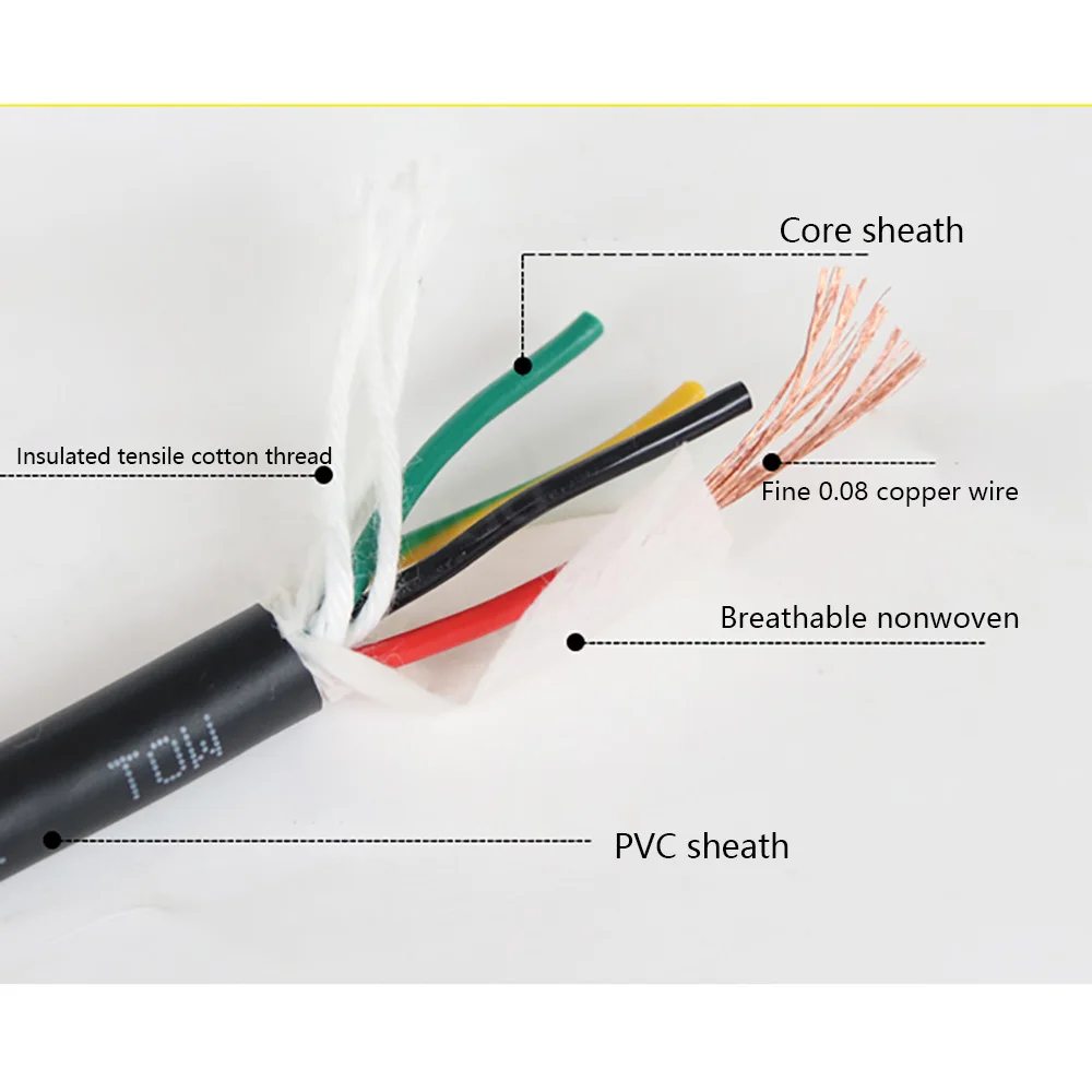 TRVV Транспортировочная лента кабель 2/3/4/5 сердечник высокая температура ПВХ сердечник из чистой меди гибкий проводов для 0,2/0,3/0,5/0,75/1/1,5 мм²
