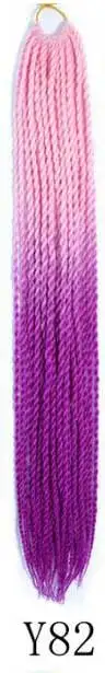 Qphair Ombre Сенегальские вьющиеся волосы крючком косы 24 дюйма 30 корней/упаковка синтетические плетеные волосы для женщин черные кроличьи волосы - Цвет: y82
