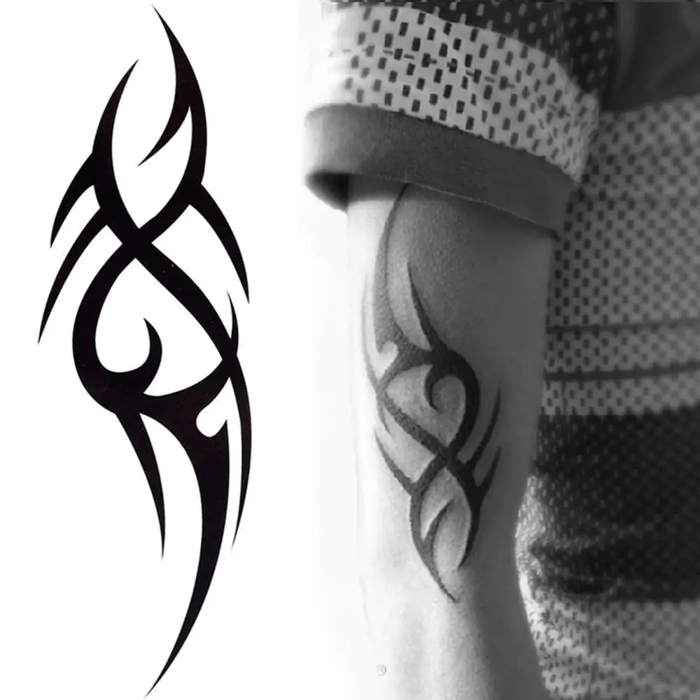 New Fashion Temporary Tattoo Arm Body Art Rose Flower Wolf Arm Black AnimalRemovable Tattoos Sticker Waterproof Multi Styles