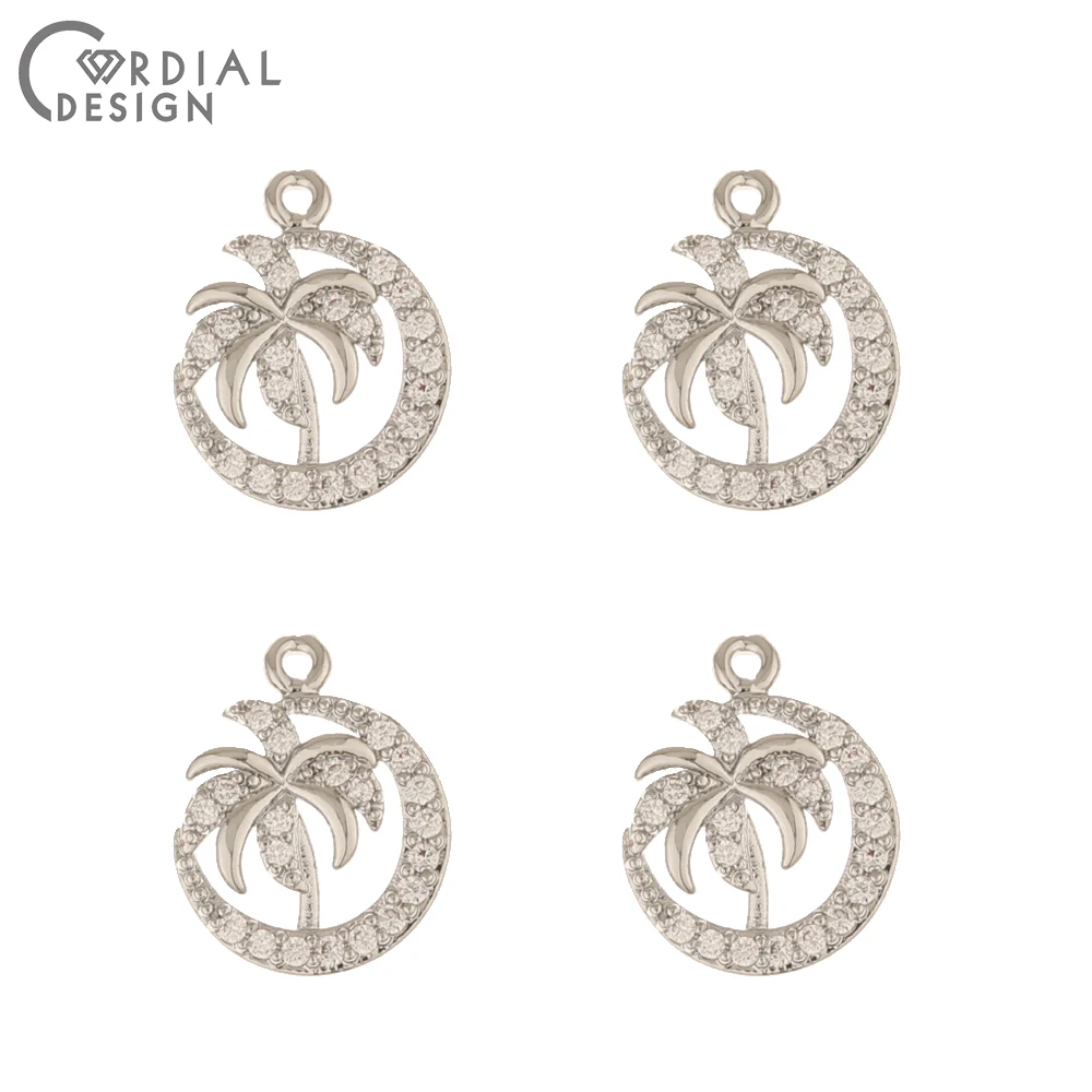 Cordial Design 50Pcs 12*14MM CZ Charms/Jewelry Accessories/Tree Shape/Earrings Pendant/Hand Made/Jewelry Findings & Components - cordial