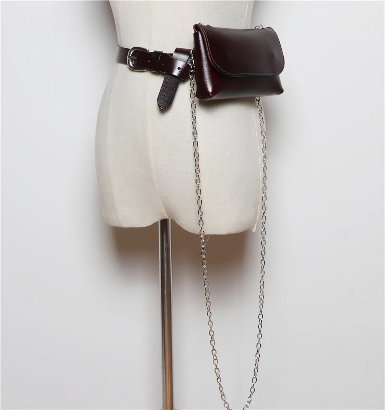Шикарные женские модные поясные сумки из коровьей кожи размера плюс, поясные ремни из натуральной кожи с сумочкой для телефона, сумка на цепочке, сумка-мессенджер, сумочка
