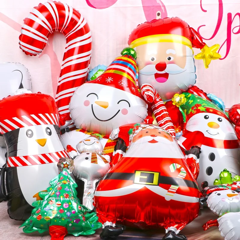 Счастливые рождественские фольги Воздушные шары Санта-Клаус Снеговик воздушный шар в форме дерева год вечерние украшения детская Подарочная коробка принадлежности для мячей