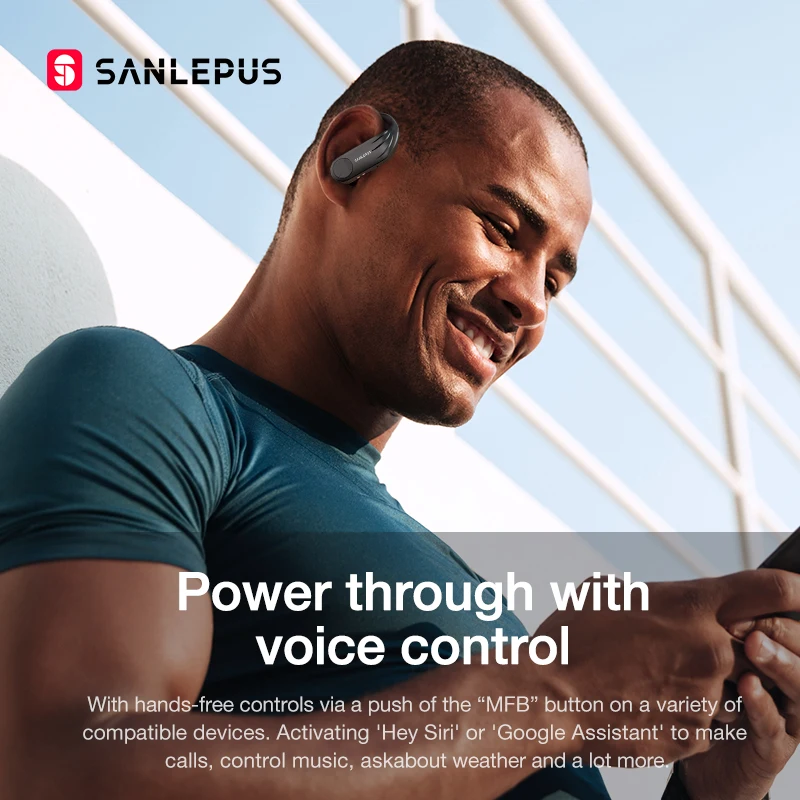 Беспроводные наушники SANLEPUS Bluetooth 5 0 TWS со светодиодным дисплеем гарнитура с