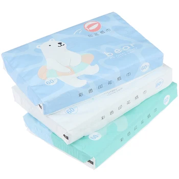 

1Pack (60 Sheets) Disposable Paper Tissues Thickened Cute Colorful Cartoon Printing Napkins (Random Pattern)