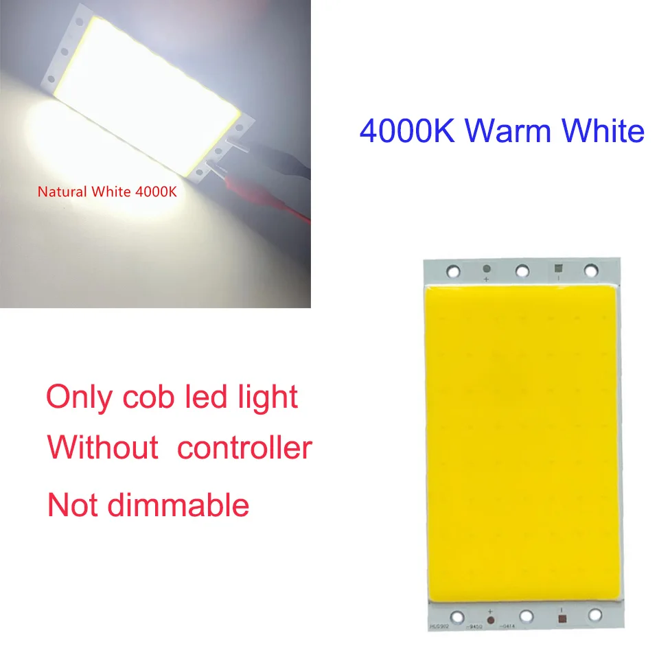 4000k DC12V COB светодиодный панельный светильник с регулятором яркости 1500LM теплый натуральный холодный белый DC12V Диммируемый светодиодный светильник для самостоятельной работы - Испускаемый цвет: 4000k